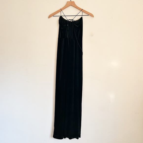 Free People Intimately All I Need Ribbed Velvet Slip Dress Black Size S - Picture 6 of 8
